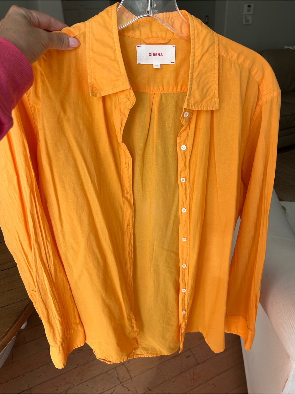 XiRENA Beau Melon/Orange Button-Down Shirt XS